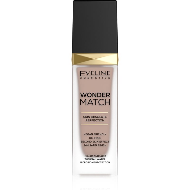 Eveline Cosmetics Wonder Match Long-lasting Liquid Foundation With Hyaluronic Acid Shade 45 Honey 30 Ml