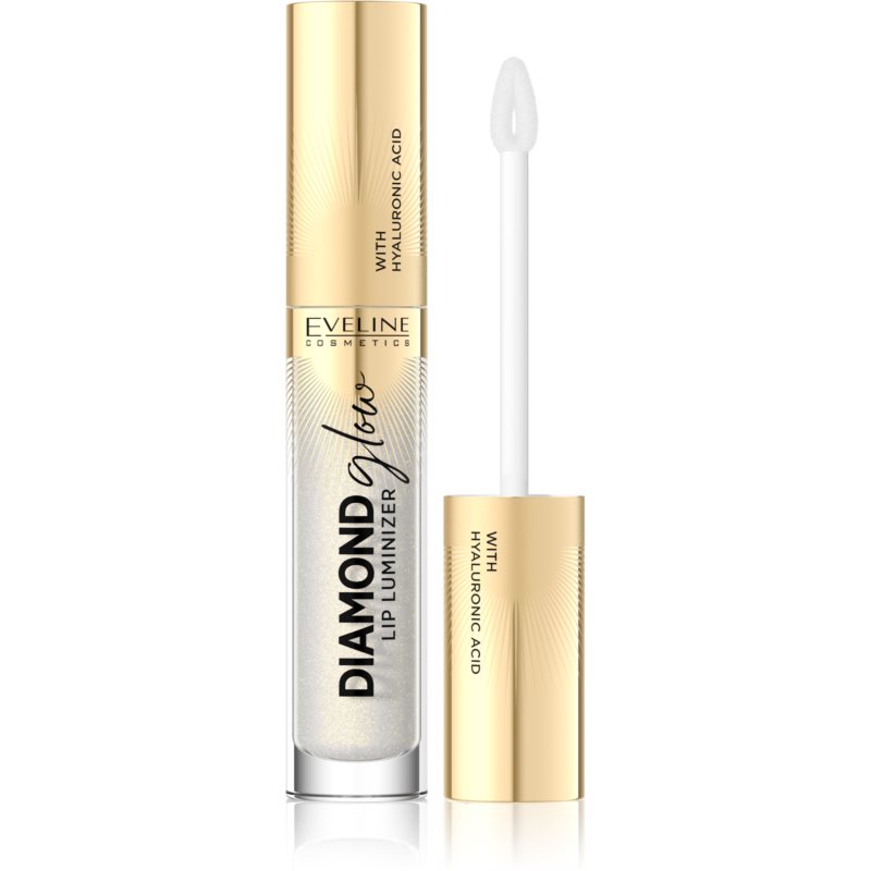 Eveline Cosmetics Diamond Glow блиск для губ з блискітками з гіалуроновою кислотою відтінок 07 Golden Dust 4,5 мл