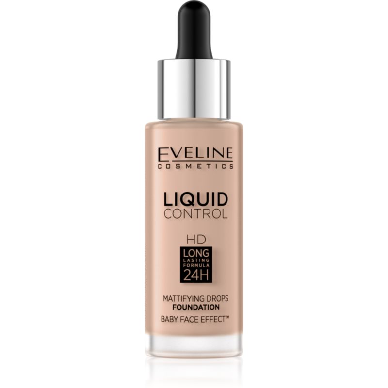 Eveline Cosmetics Liquid Control Flüssiges Make Up mit einer Pipette Farbton 025 Light Rose 32 ml