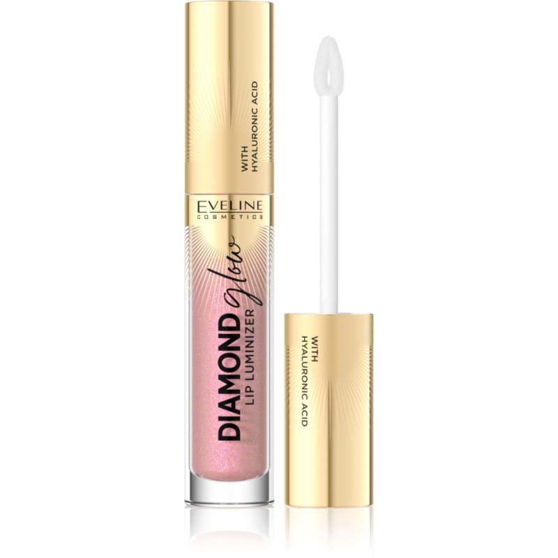 Eveline Cosmetics Diamond Glow shimmering lip gloss with hyaluronic acid shade 08 Honey Glam 4,5 ml
