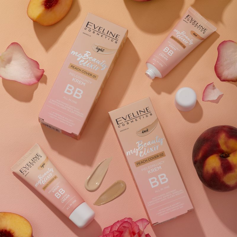 Eveline Cosmetics My Beauty Elixir Peach Cover Hydrating BB Cream Shade 02 Dark 30 Ml