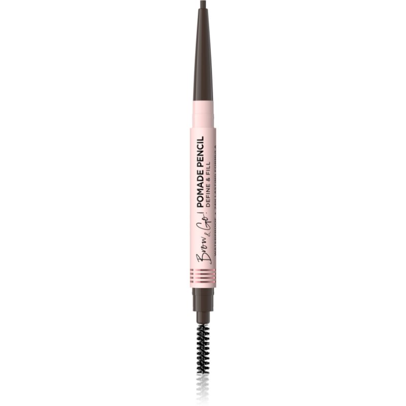 Eveline Cosmetics Brow & Go! waterproof brow pencil with 2-in-1 brush shade Dark Brown 4 g
