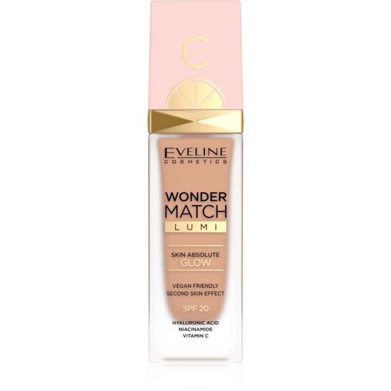 Eveline Cosmetics Wonder Match Lumi feuchtigkeitsspendendes Make up mit glättender Wirkung SPF 20 Farbton 25 Sand Beige 30 ml