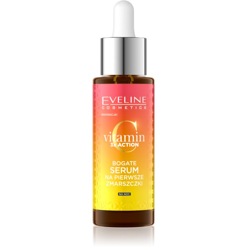 Eveline Cosmetics Vitamin C 3x Action нічна сироватка проти перших зморшок 30 мл