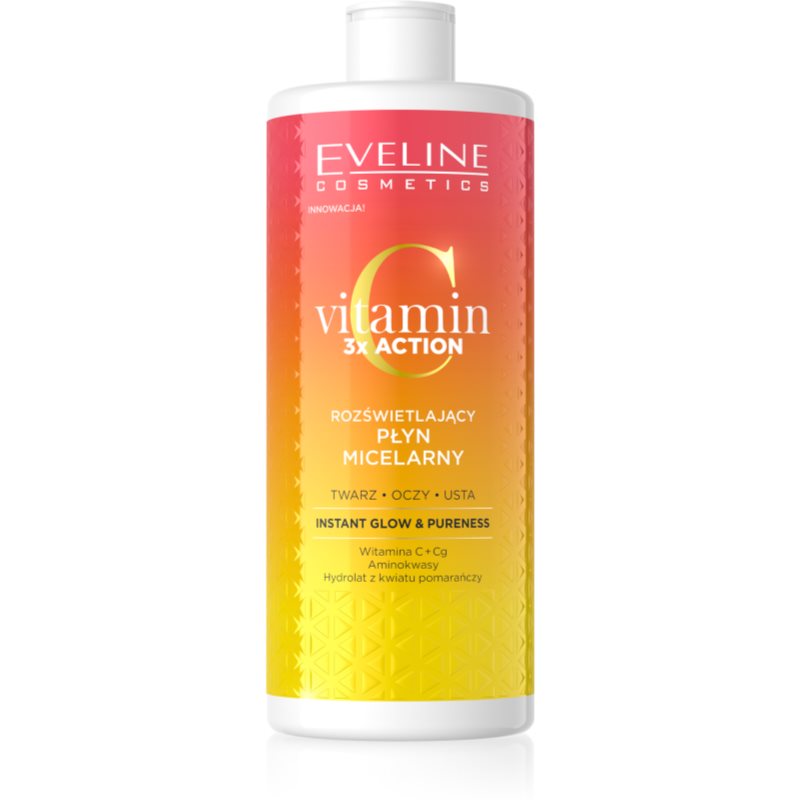 Фото - Средство чистки лица и тела Eveline Cosmetics Vitamin C 3x Action Міцелярна вода для освітлення та зво 