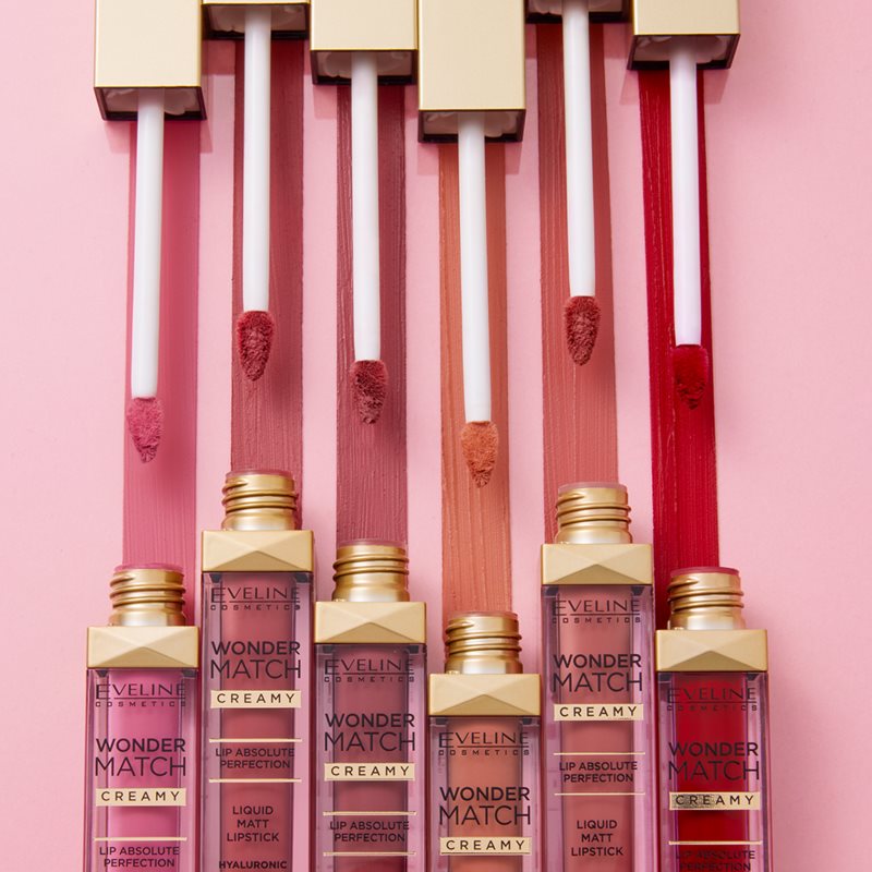 Eveline Cosmetics Wonder Match Long-lasting Matt Liquid Lipstick With Hyaluronic Acid Shade 02 Candy 6,8 Ml