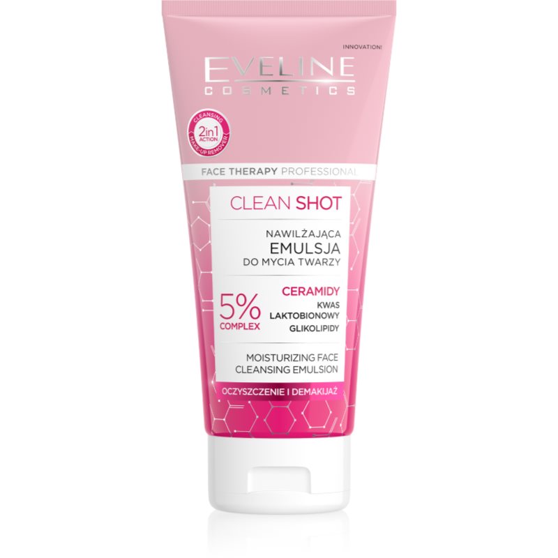 Eveline Cosmetics Clean Shot 5% Ceramidy Complex Intensiv blødgørende vaskelotion 150 ml
