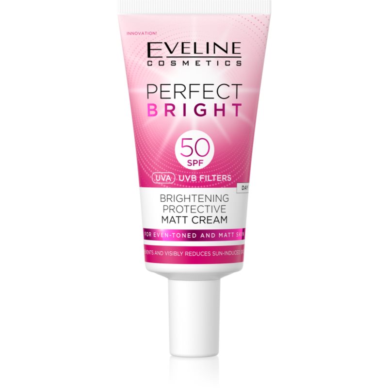 Eveline Cosmetics Perfect Bright SPF 50 crema protettiva opacizzante viso SPF 50 30 ml