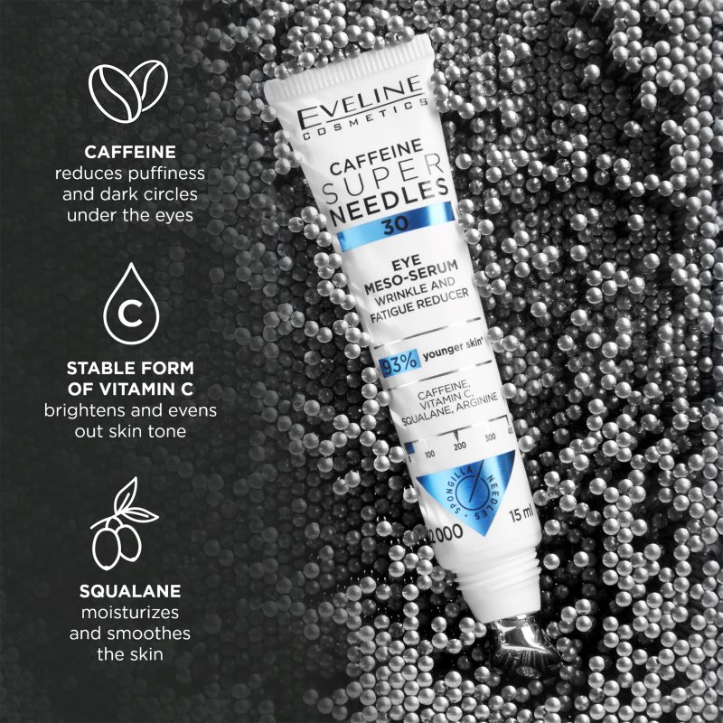 Eveline Cosmetics Caffeine Super Needles 30 Serum für den Augenbereich gegen Falten 15 ml (Bild 3)