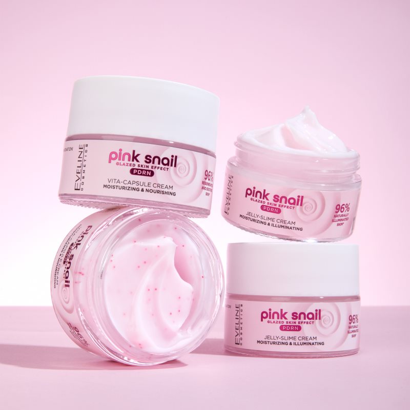 Eveline Cosmetics Pink Snail Glazed Skin Effect aufhellende Anti-Falten Creme 50 ml (Bild 9)