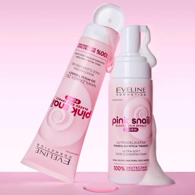 Eveline Cosmetics Pink Snail Glazed Skin Effect sanfter Reinigungsschaum für das Gesicht 150 ml (Bild 10)