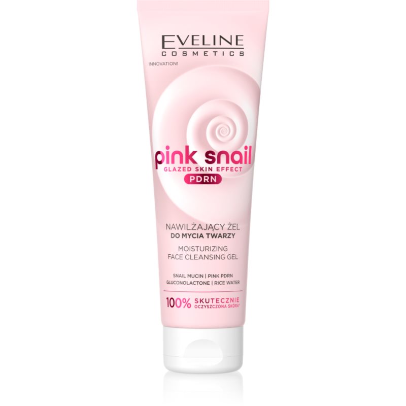 Eveline Cosmetics Pink Snail Glazed Skin Effect PDRN moisturising cleansing gel 140 ml
