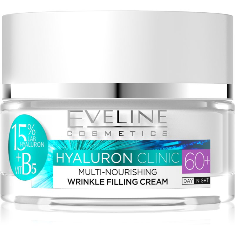 Eveline Cosmetics Hyaluron Clinic Nourishing Regenerating Day And Night Cream For Mature Skin 60+ 50 Ml