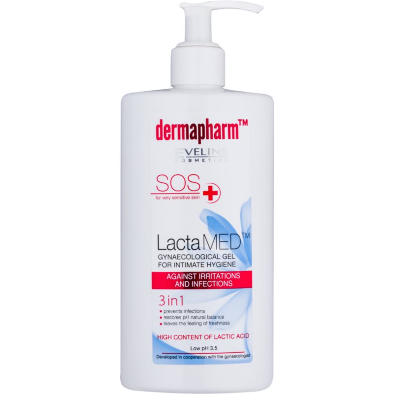 Eveline Cosmetics Dermapharm LactaMED gel na intimní hygienu pro podrážděnou pokožku 250 ml