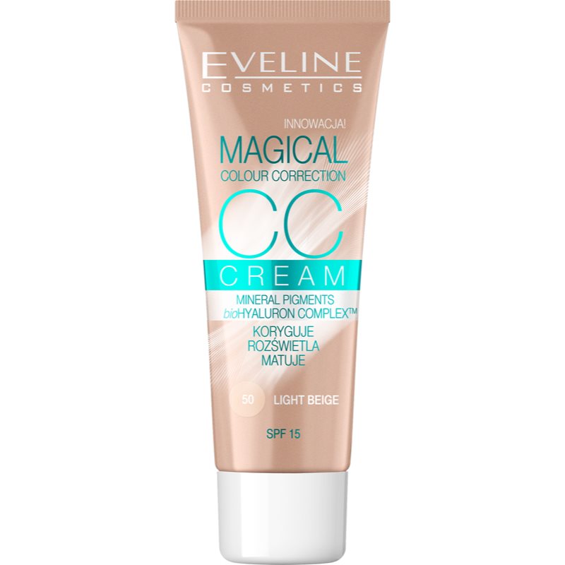 Eveline Cosmetics Magical Colour Correction CC krém SPF 15 odstín 50 Light Beige 30 ml