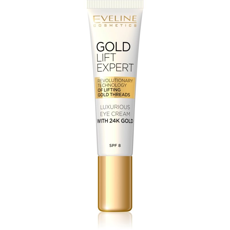 Eveline Cosmetics Gold Lift Expert розкішний крем для шкіри навколо очей та повік з золотом 24 карата (SPF 8) 15 мл