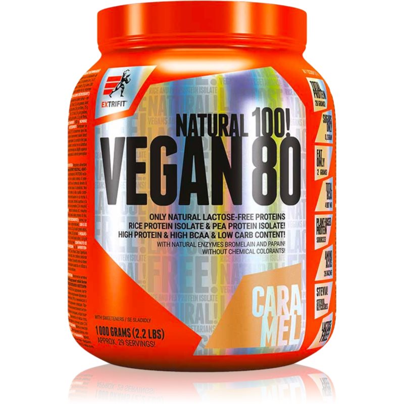 Extrifit Vegan 80 vegánsky proteín príchuť Caramel 1000 g