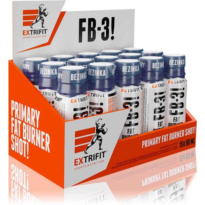 Extrifit FB-3! Fat Burner Shot spaľovač tukov príchuť Elderberry 15x90 ml