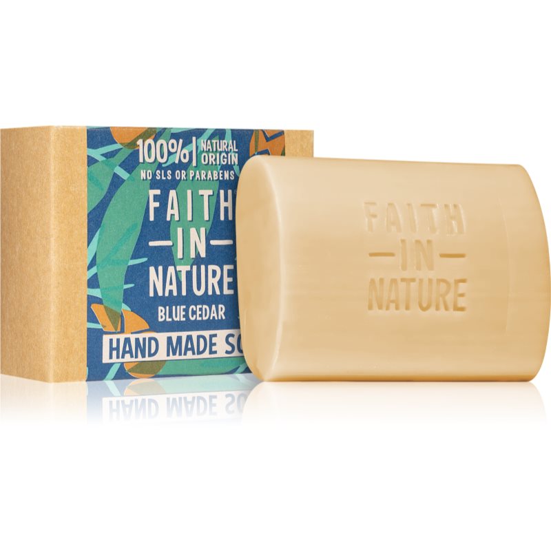 Faith In Nature Hand Made Soap Blue Cedar natūralus kietasis muilas 100 g