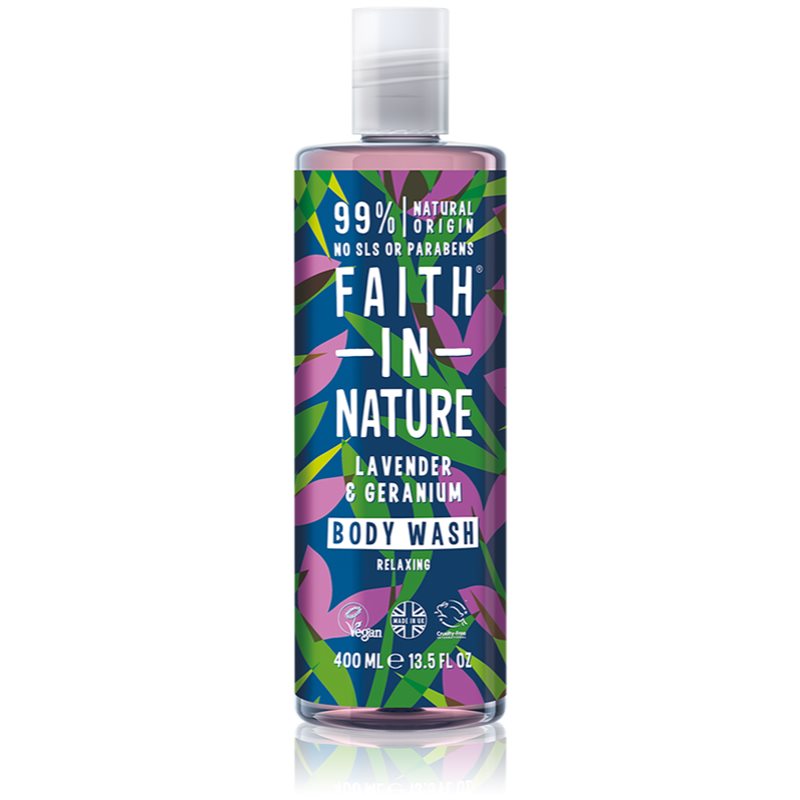 Faith In Nature Lavender & Geranium relaksacijski gel za prhanje 400 ml