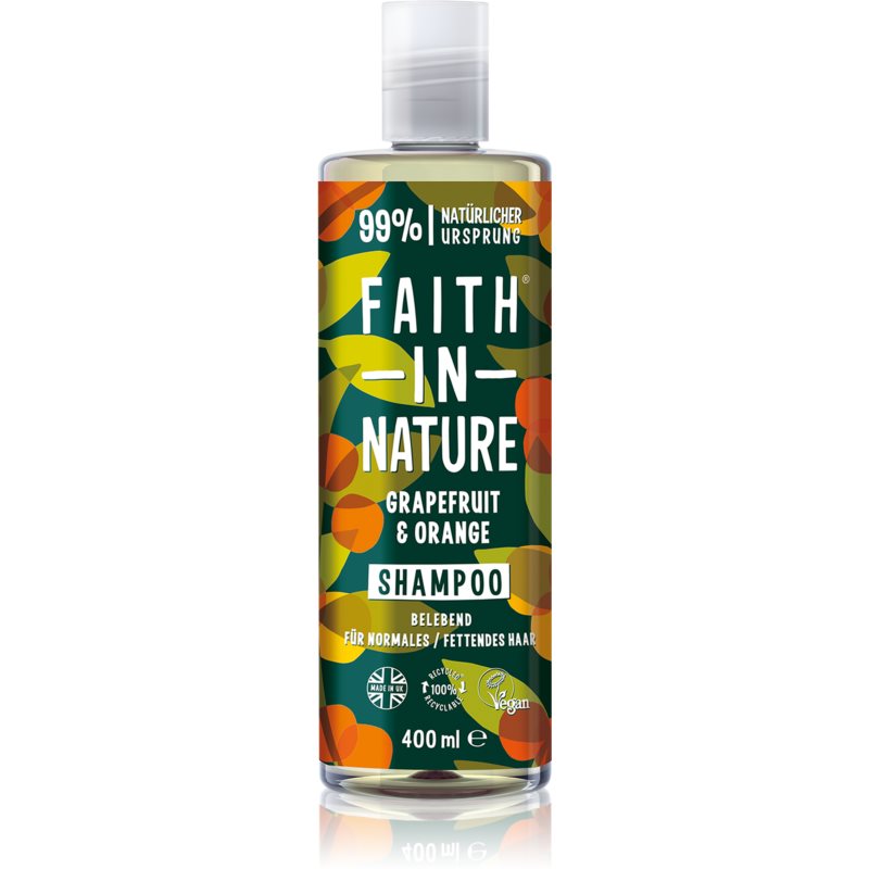 Faith In Nature Grapefruit & Orange natūralus šampūnas normaliems ir riebiems plaukams 400 ml
