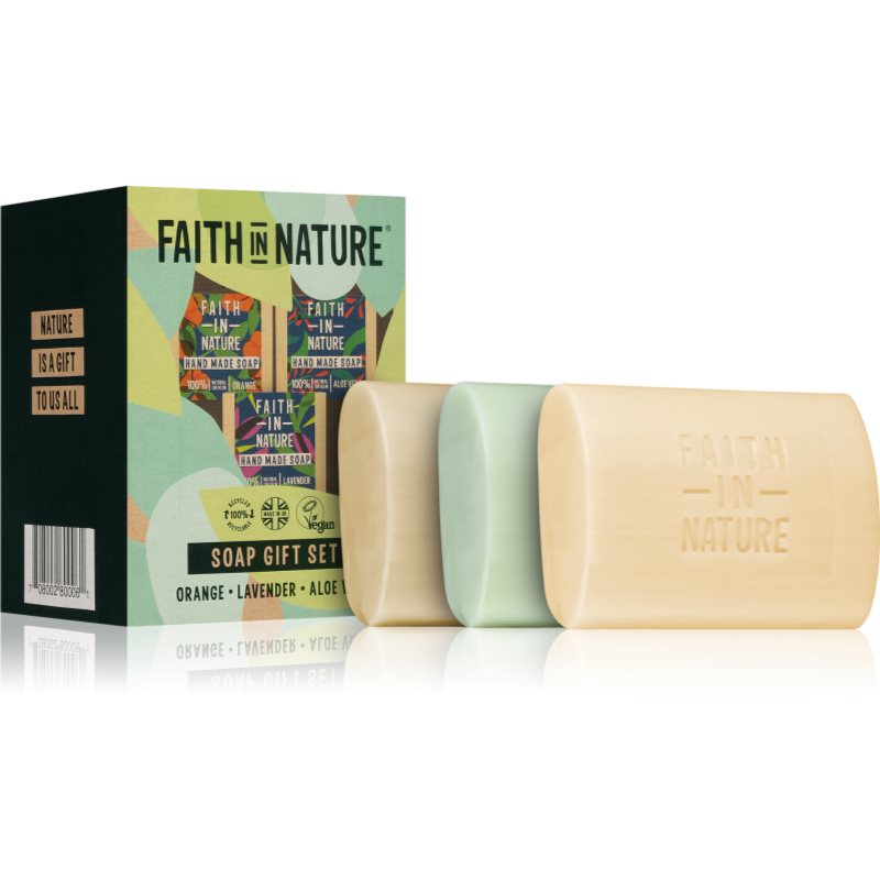 Faith In Nature Soap Gift Set dovanų rinkinys (rankoms ir kūnui)