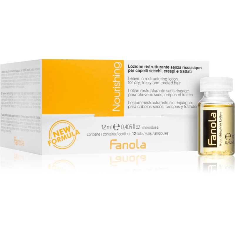 Fanola Nourishing інтенсивна зволожуюча сироватка для сухого або пошкодженого волосся 12x12 мл