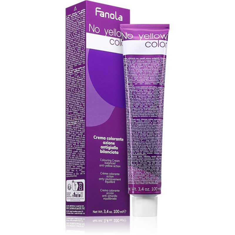 Fanola No Yellow Color Hårfärg för neutralisering av gula toner Skugga Light Ice Blonde 8.0 100 ml female