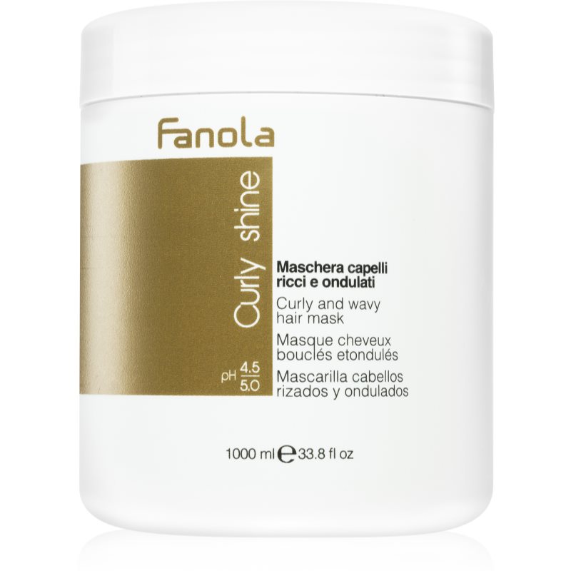 Fanola Curly Shine Maske mit ernährender Wirkung für welliges und lockiges Haar 1000 ml