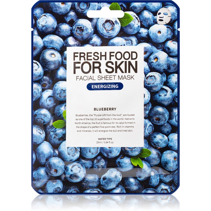 Farm Skin Fresh Food For Skin BLUEBERRY tekstilinė veido kaukė 25 ml
