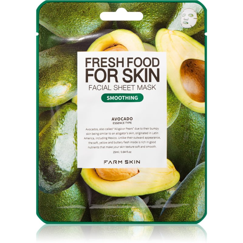 Farm Skin Fresh Food For Skin AVOCADO tekstilinė veido kaukė 25 ml