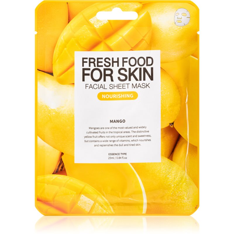 Farm Skin Fresh Food For Skin MANGO maitinamoji tekstilinė veido kaukė 25 ml