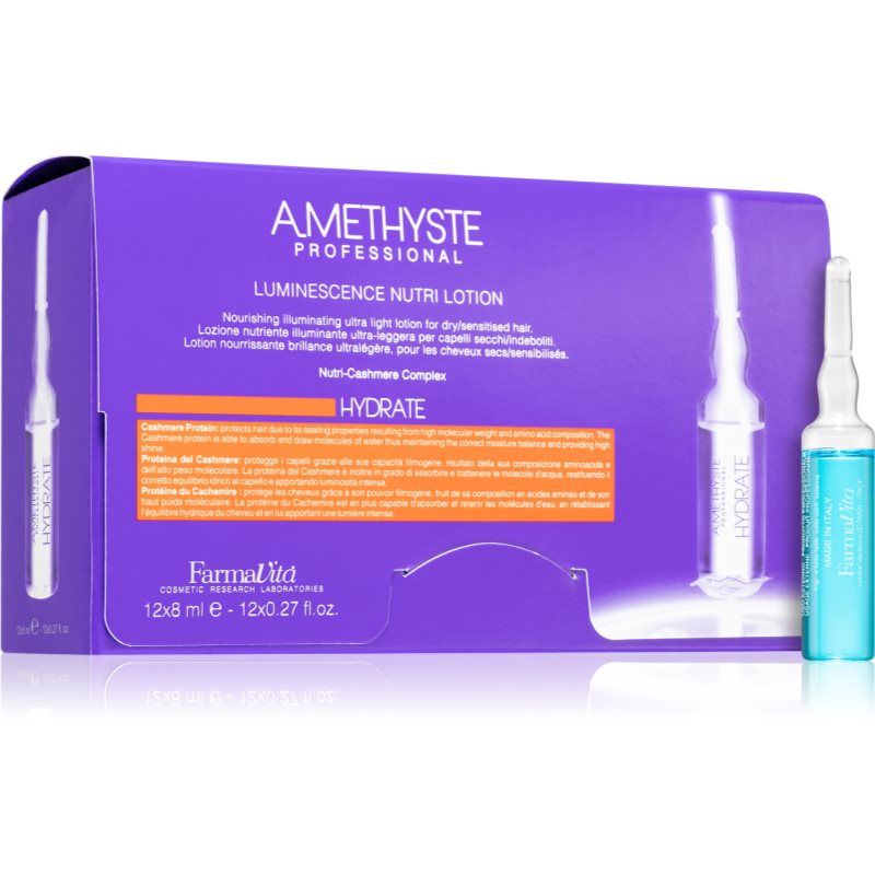 FarmaVita Amethyste Hydrate conditioner for fine and dry hair in ampoules 12x8 ml
