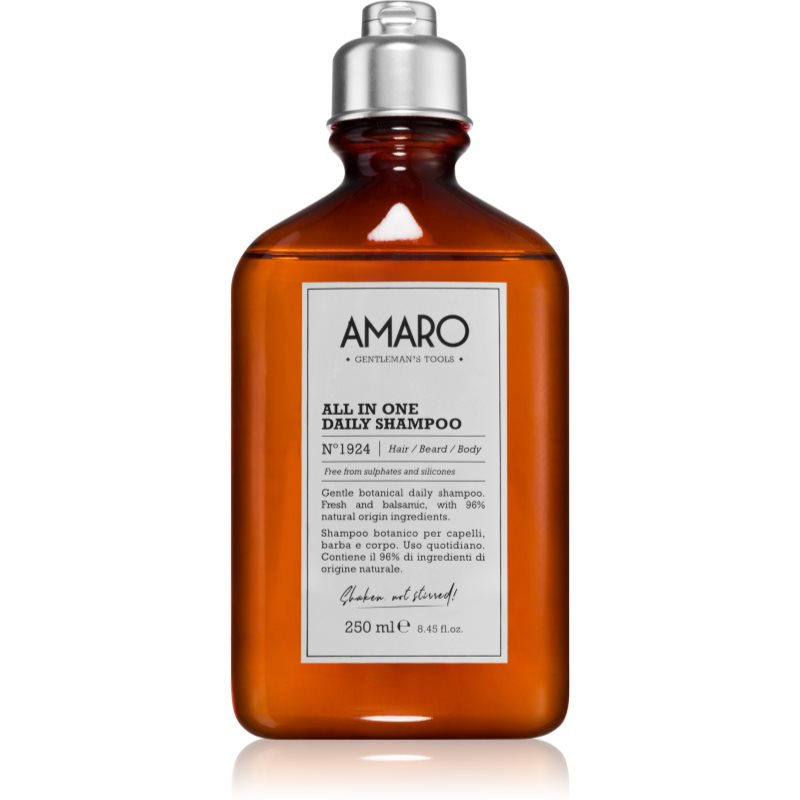 FarmaVita Amaro All In One sampon pentru curatare pentru păr, barbă și corp 250 ml