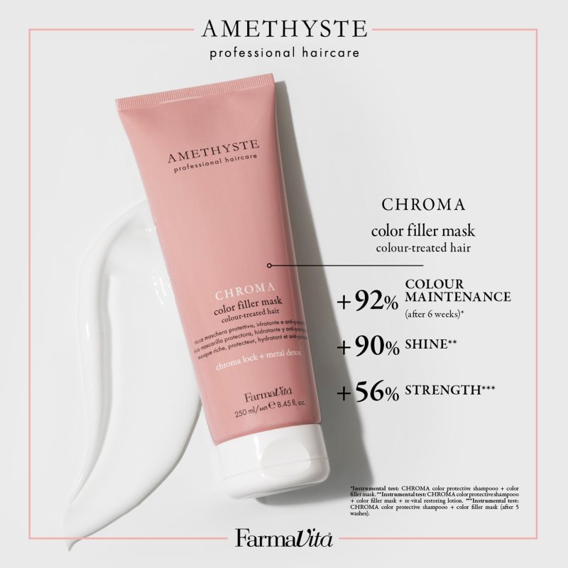FarmaVita Amethyste Chroma výživná regenerační maska pro barvené vlasy 250 ml (obrázek 7)