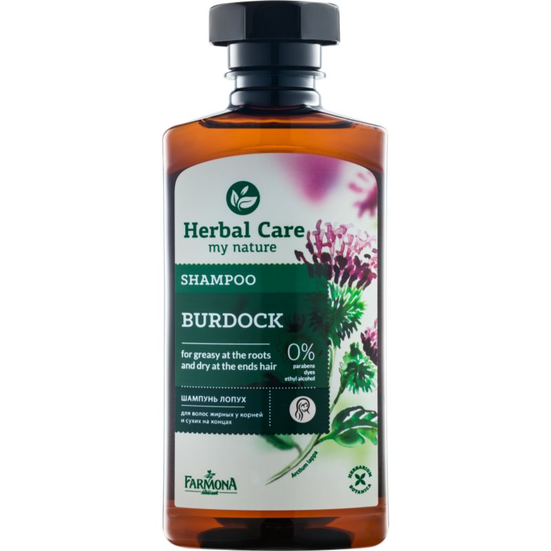 Farmona Herbal Care Burdock šampūnas riebiai galvos odai ir sausiems plaukų galiukams 330 ml