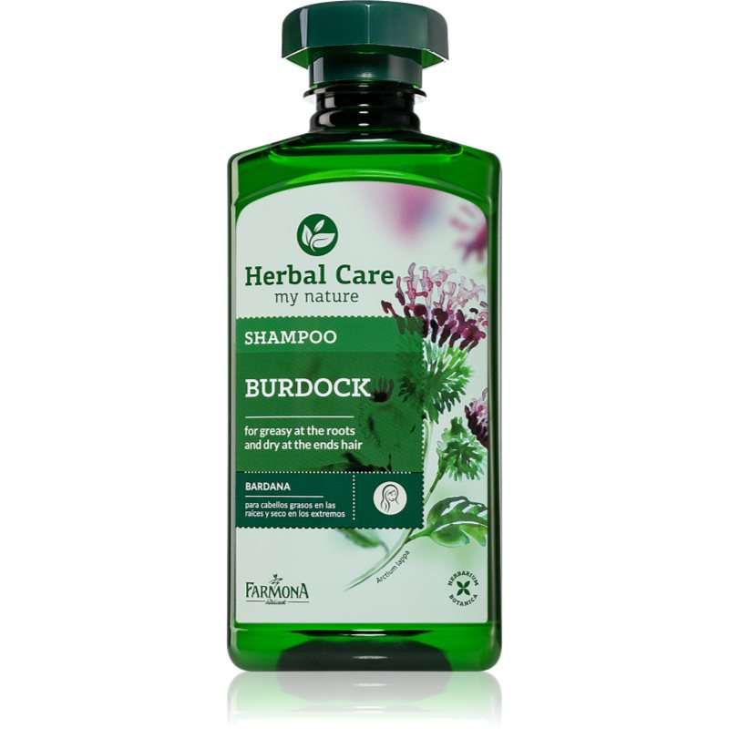 Farmona Herbal Care Burdock šampūnas riebiai galvos odai ir sausiems plaukų galiukams 330 ml