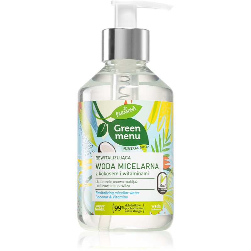 Farmona Green Menu Coconut & Vitamins valomasis ir makiažą šalinantis micelinis vanduo 270 ml