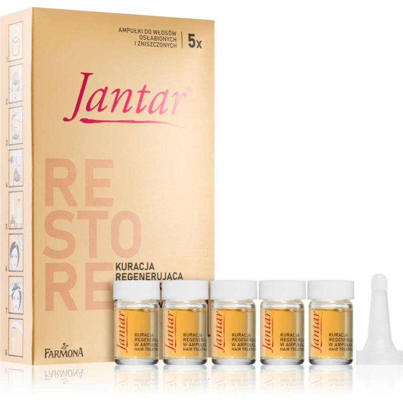 Farmona Jantar Amber Essence засіб для оновлення пошкодженого волосся 5x5 мл