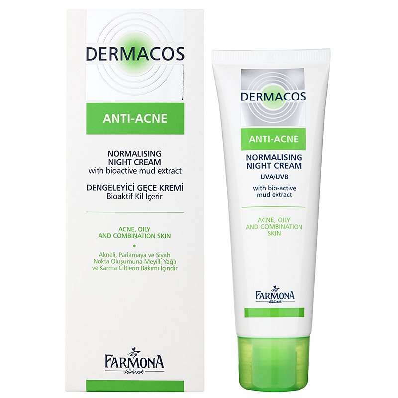 

Farmona Dermacos Anti-Acne нормалізуючий нічний крем, регулюючий роботу сальних залоз