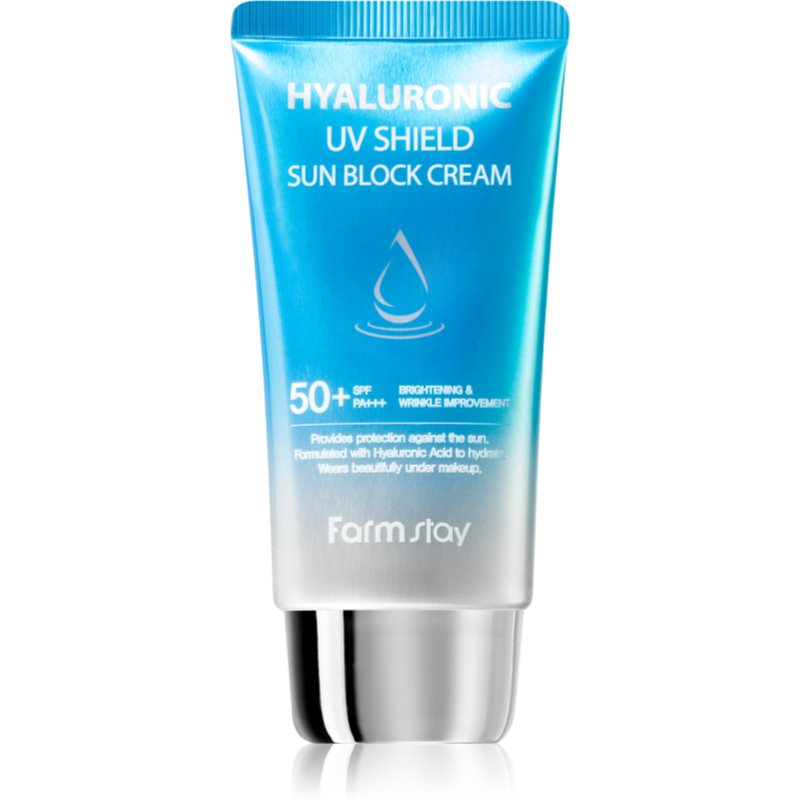 Farmstay Hyaluronic UV Shield Sun Block Cream крем-захист для обличчя з гіалуроновою кислотою SPF 50+ 70 гр