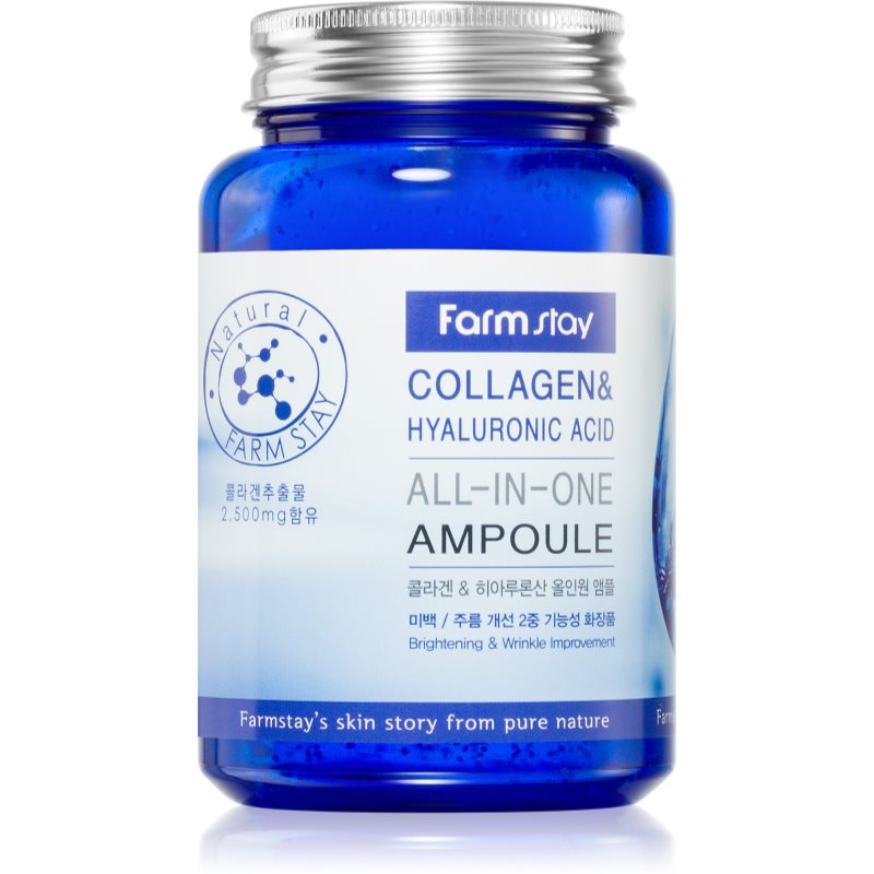 Farmstay Collagen & Hyaluronic Acid All-In-One Ampoule поживна сироватка для шкіри 250 мл
