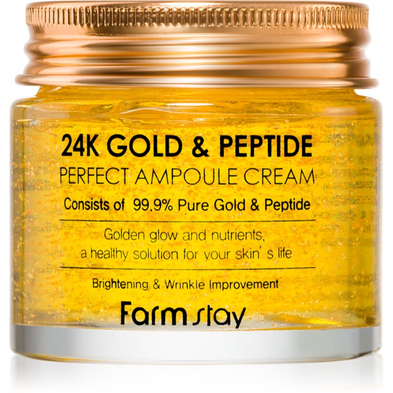 Farmstay 24K Gold & Peptide Perfect Ampoule Cream зволожуючий крем проти старіння шкіри 80 мл