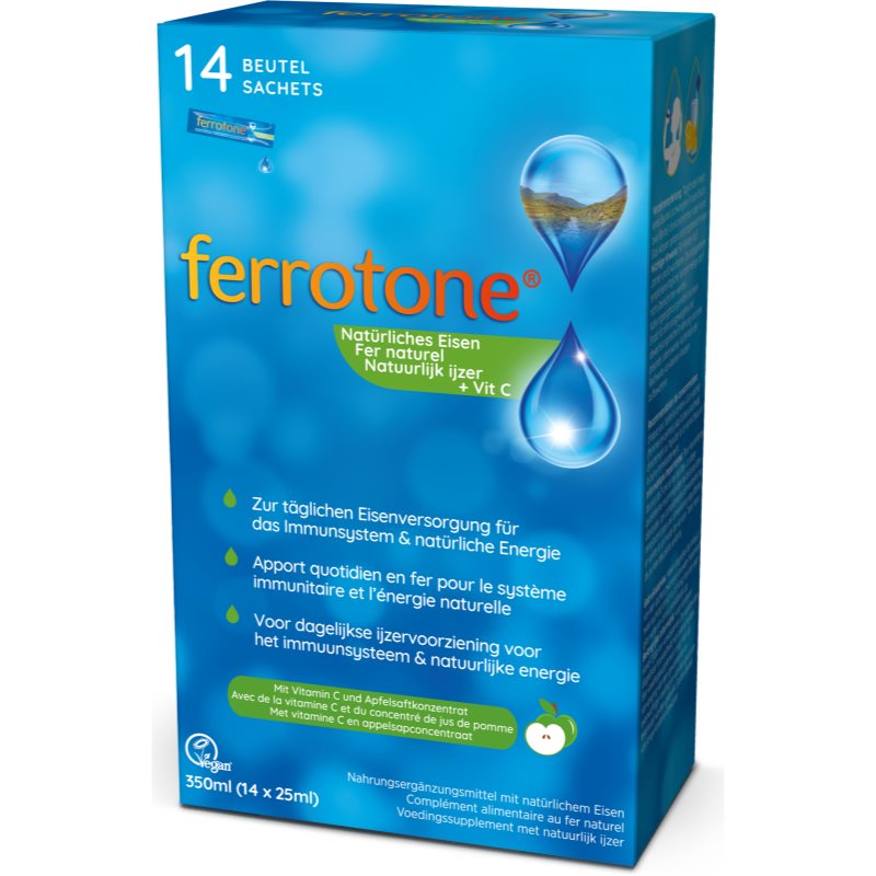 FERROTONE® Prírodný zdroj železa s vitamínom C perorálny roztok s obsahom železa 14 ks