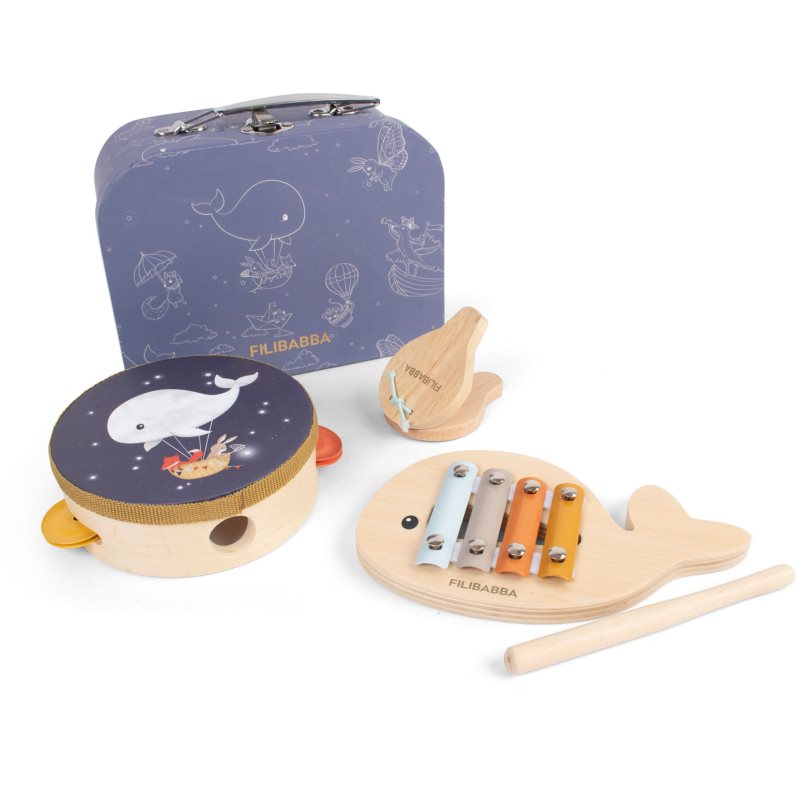 FILIBABBA Play Set My First Wooden Toy Instruments Musikspielzeug für Kinder 3 St.
