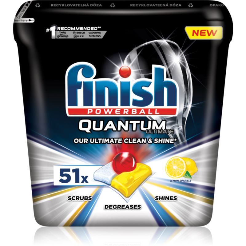 Finish Quantum Ultimate Lemon Sparkle indaplovių kapsulės 51 vnt.
