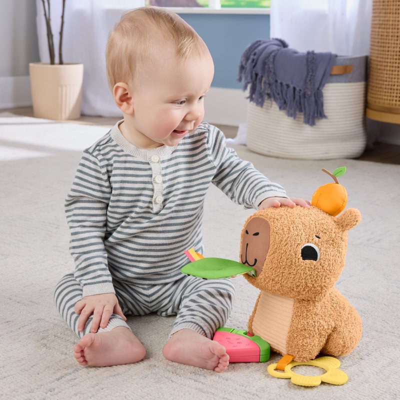 Fisher-Price Snuggly Snacky Capy jouet en peluche avec hochet 1 pcs