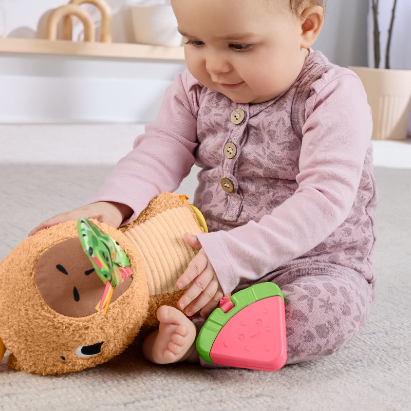 Fisher-Price Snuggly Snacky Capy jouet en peluche avec hochet 1 pcs