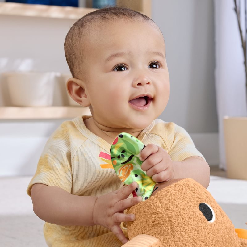 Fisher-Price Snuggly Snacky Capy jouet en peluche avec hochet 1 pcs