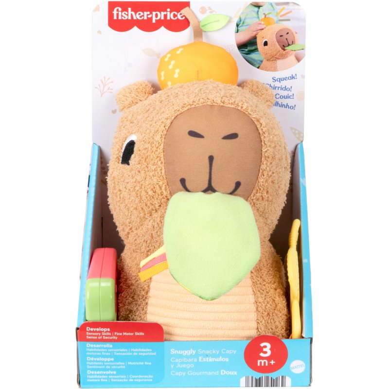 Fisher-Price Snuggly Snacky Capy jouet en peluche avec hochet 1 pcs